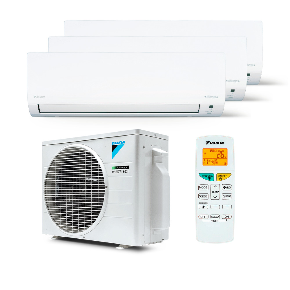 Ar Condicionado Multi Split Inverter R-32 Daikin 18.000 Btus (3x Evap 9000) Frio 220V