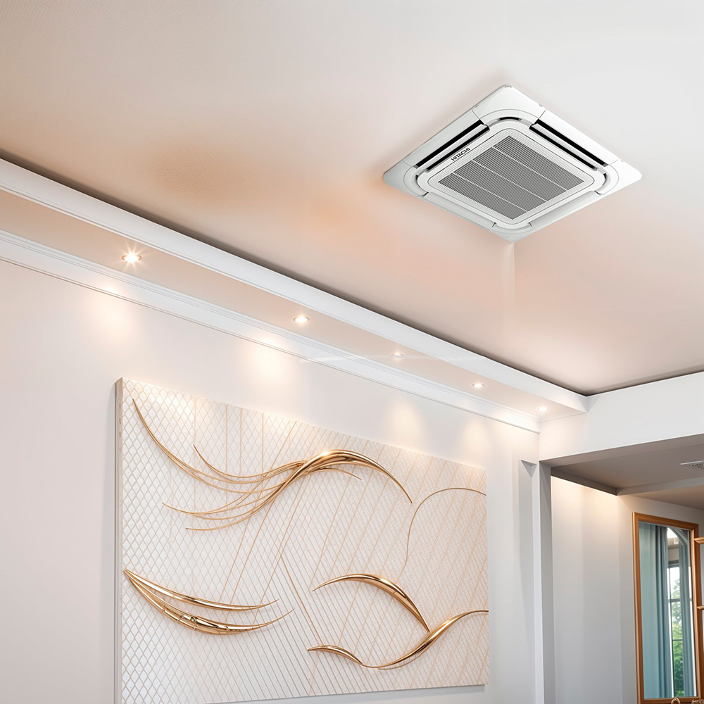Ar Condicionado Split Cassete 4 Vias - On/Off - Aircore 500 - Hitachi - 36.000 BTUs - Frio - 220V Monofásico Ar Condicionado Split Cassete 4 Vias - On/Off - Aircore 500 - Hitachi - 36.000 BTUs - Frio - 220V Monofásico