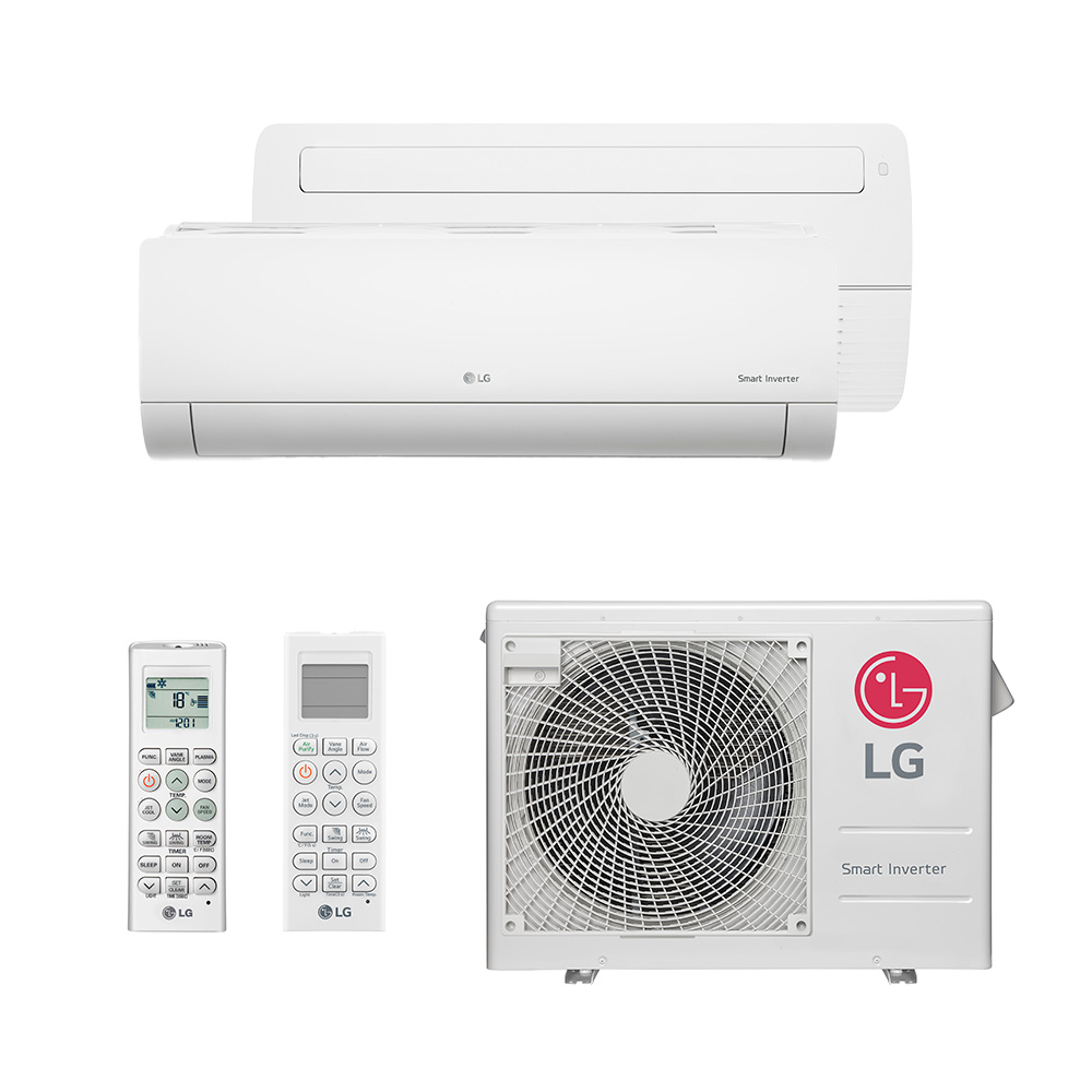 Ar Condicionado Multi Split Inverter LG 18.000 Btus (1 Evap 9.000 HW e 1 Cassete 1 Via 9.000) Quente/frio 220V Monofásico