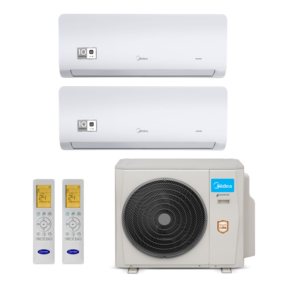 Ar Condicionado Multi Split Inverter Midea 18.000 Btus (1 Evap 9.000 e 1 Evap 18.000) Quente/frio 220V Monofásico