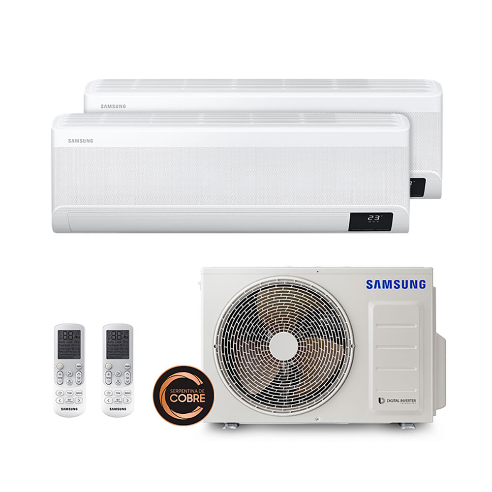 Ar Condicionado Multi Split Inverter Windfree Samsung 18000 Btus (1 Evap 9000 e 1 Evap 18000) Quente/frio 220V Monofásico 