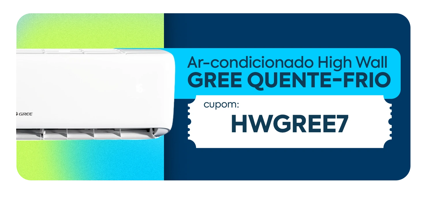 cupom de desconto em ar-condicionado High Wall Gree Inverter Quente-Frio